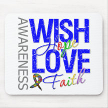 Wish Hope Love Faith Autism Mouse Pads