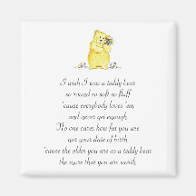 Wish I Was A Teddy Bear Poem Magnet