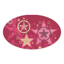 "Wish Stars" "Pink and Gold" template Stickers