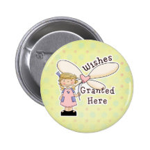Wishes Granted Fairy Godmother Pinback Button