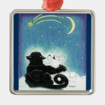 Wishing on a falling star christmas tree ornaments