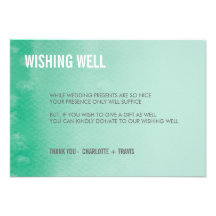 WISHING WELL CARD : ombre watercolor emerald green Announcements