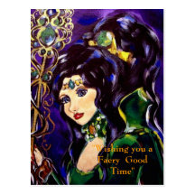 "Wishing you a  Faery  Good Time" Post Card
