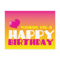 Wishing you a Happy Birthday! card Post Card