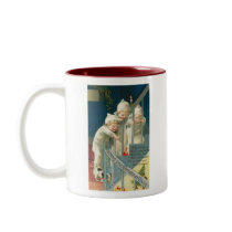 Wishing You Christmas Cheer Kids, Dog on Stairwell Coffee Mug