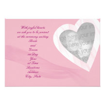 Wispy Heart Photo Wedding Invitation