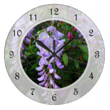 Wisteria Purple Flowering Vine Wall Clock