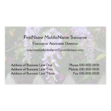 Wisteria Purple Flowers and Fence Business Card