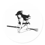 Witch 2 round stickers
