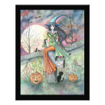 Witch and Cats Halloween Party Invitations