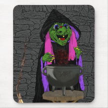 Witch and Cauldron Mousepad
