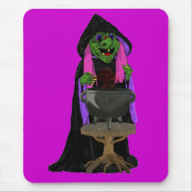 Witch and Cauldron Mousepads