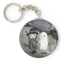 Witch and Ghost in Love Keychains