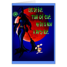 WITCH and Rat Halloween Card