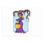 Witch brewing potion postcards