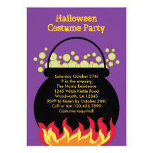Witch Cauldron Halloween Party Invitation