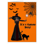 Witch Halloween Costume Party Invitation Greeting Card