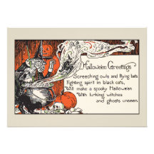 Witch Halloween Greetings Announcements