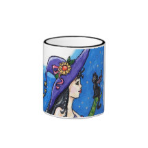 "Witch & Her Bat-Cats" Mug