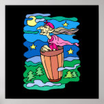 witch in a barrel print