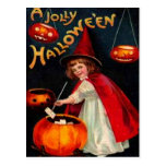 Witch & Jack O' Lantern Post Cards