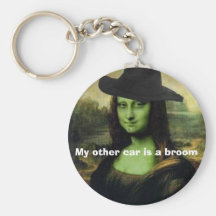 witch, My other car is a broom, mona lisa Key Chains