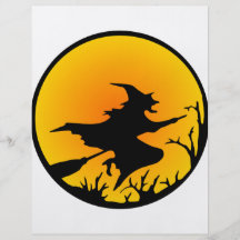 Witch On Broom Flyers