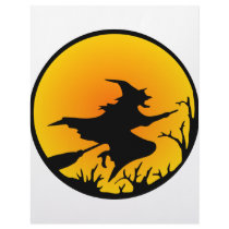 Witch On Broom Letterhead Design