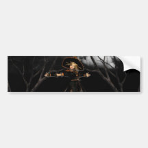 Witch on Toad Stool Bumper Sticker