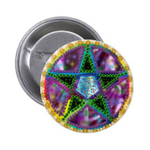 Witch Pentagram Buttons