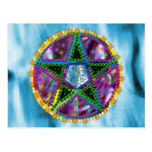 Witch Pentagram Postcard