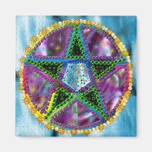 Witch Pentagram Refrigerator Magnet