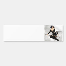 Witch with Broom  Bumper Sticker
