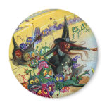 Witches, Goblins & Man in the Moon Halloween Refrigerator Magnet