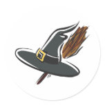 Witches hat & broom stickers