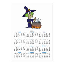 witchs brew halloween cartoon business card template