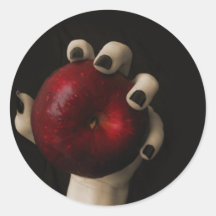 Witch's hand round sticker