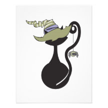 Witchy Kitty Green Hat Custom Invitations