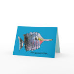 With appreciOCEAN blue cartoon fish thank you card