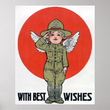 With Best Wishes ~ Vintage World War 1. Poster