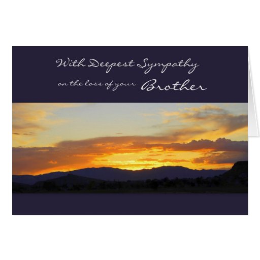 With Deepest Sympathy On The Loss Of Your Brother Greeting Card Zazzle