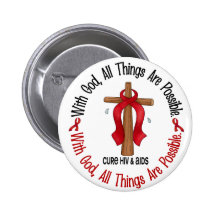 WITH GOD CROSS AIDS / HIV T-Shirts & Gifts Pins
