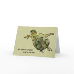 With GratiTIDE tan green sea turtle thank you card
