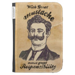 With great moustache, comes great responsibility kindle folio case