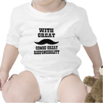With Great Moustache Comes Great Responsibility t-shirts