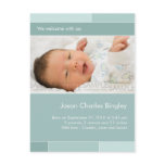 With Joy Blue/Aqua • Baby Announcement postcards