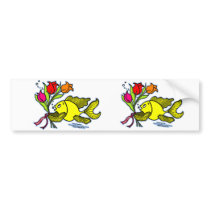 With Love, Sparky the fish with flowers Bumper Sticker