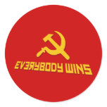 With Socialism Everybody Wins! Government Satire stickers