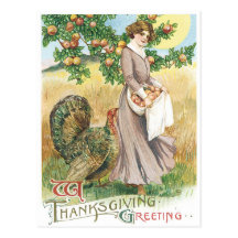 With Thanksgiving Greetings Postcard