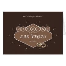 with this ring, I thee wed, Las Vegas MOCHA colour Greeting Cards